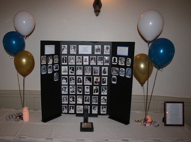 A memorial honoring classmates lost was shared with the group