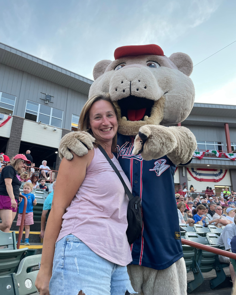 Asst. Director of HR Sara Sherwin with SouthPaw