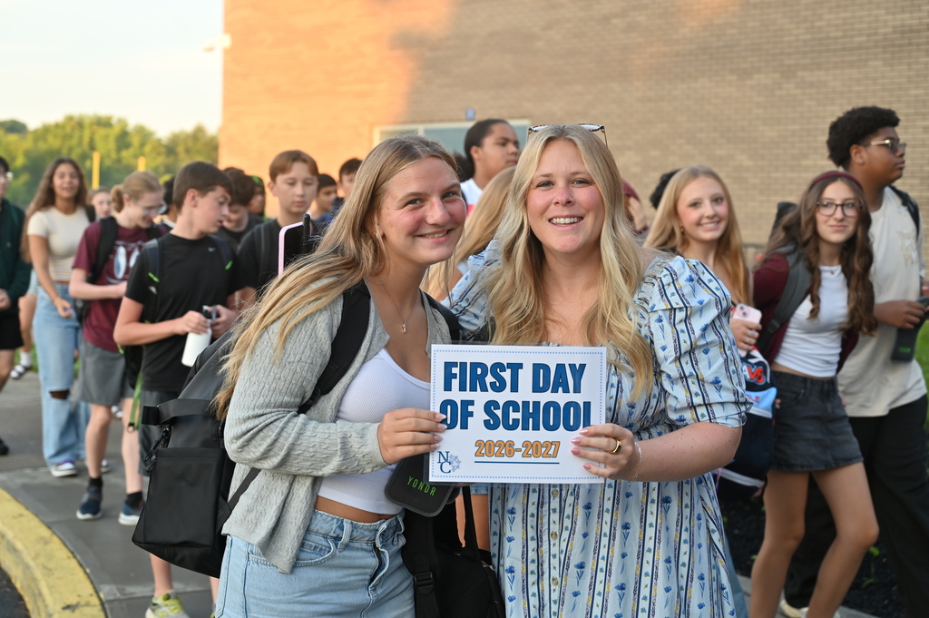 Shaker High student with Taft Hall Dean Morgan Flynn on First Day of School