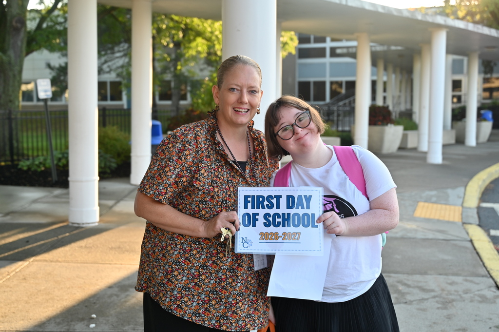 SHS Principal Crystal Fox with Shaker senior on First Day of School
