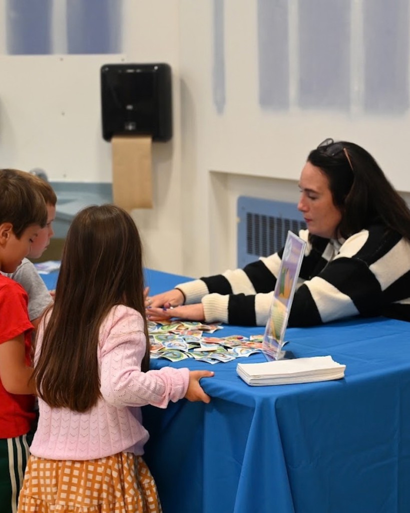 Students pick out stickers