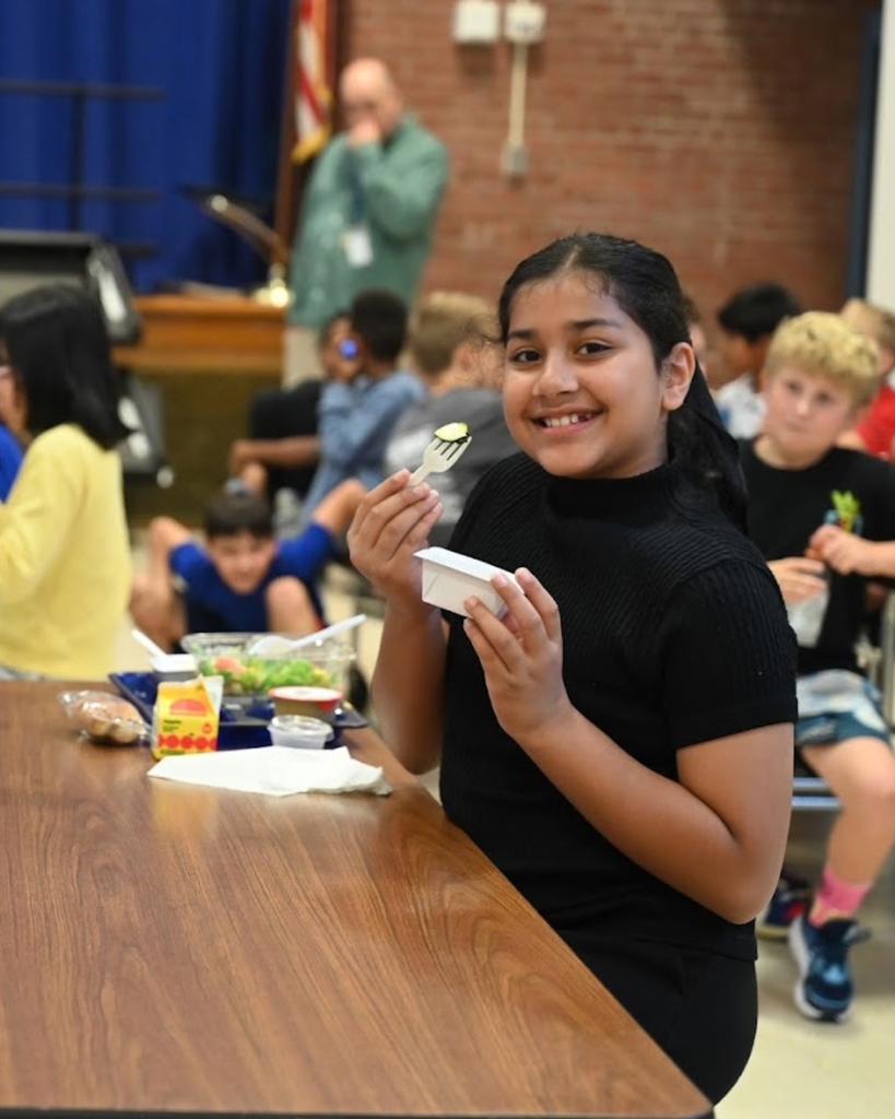 Fourth grader tries zucchini