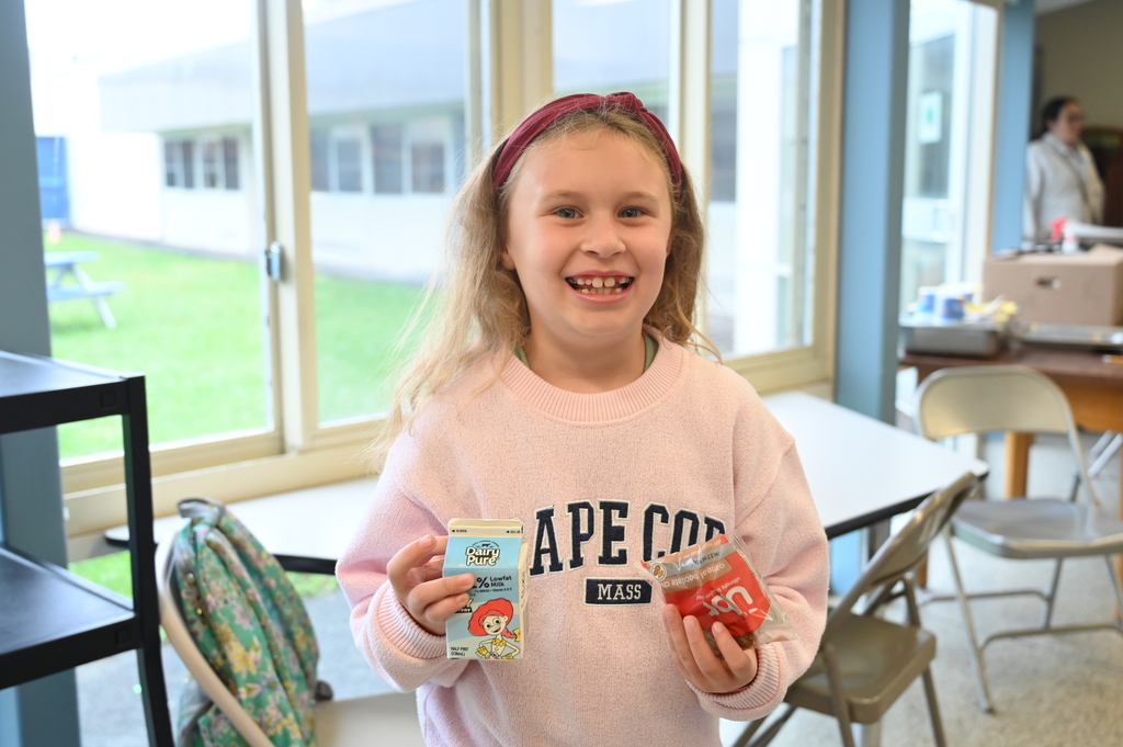 Latham Ridge student enjoys milk and cookies