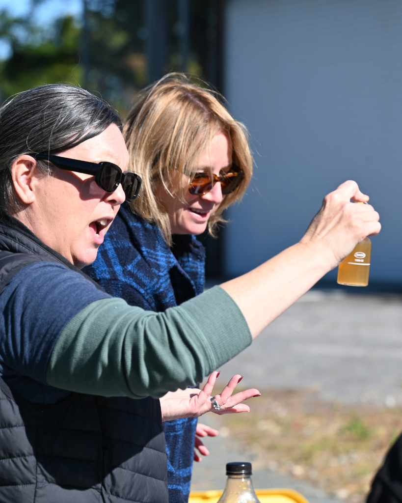 Innovation Lab teachers show students Hudson River water