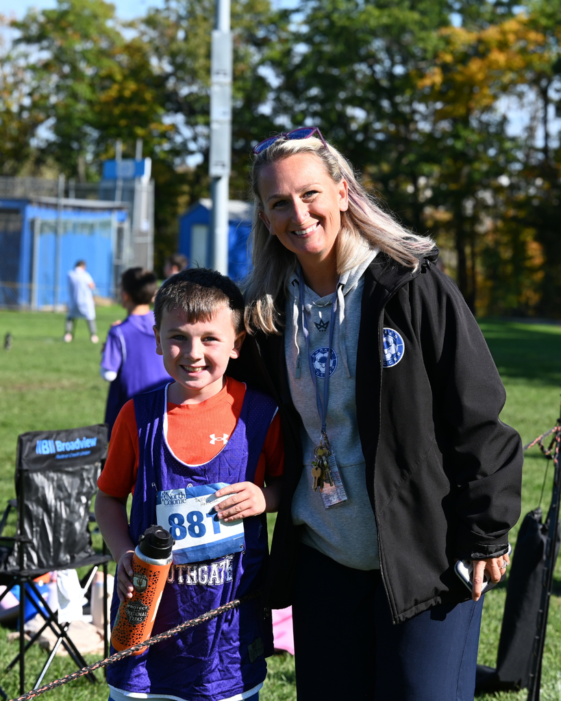 Shaker High School teacher Meg Hoffman with her son