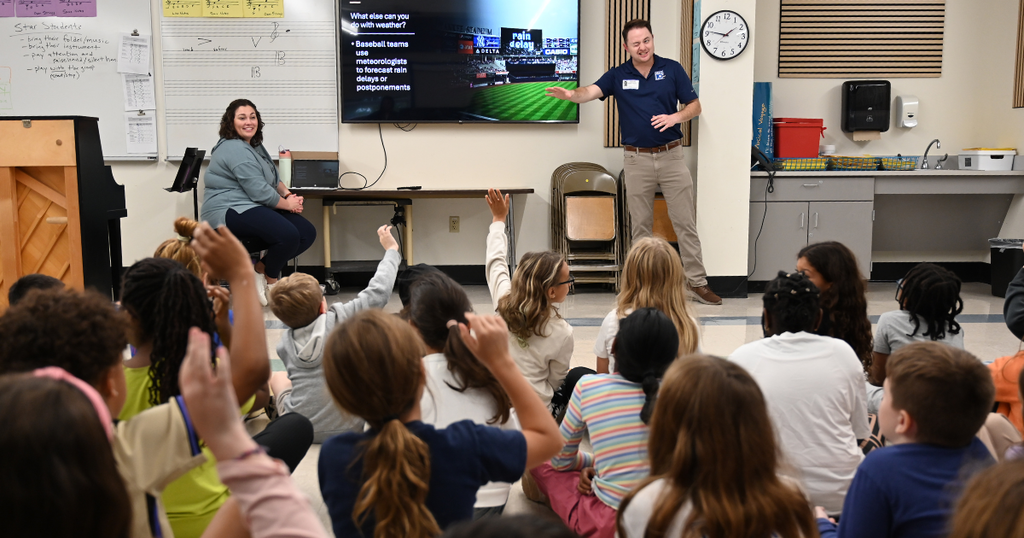 Matt Mackie answering questions from third grade