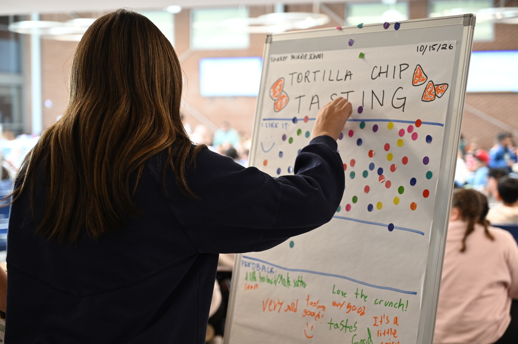 Students taste test chips and salsa then vote and provide feedback