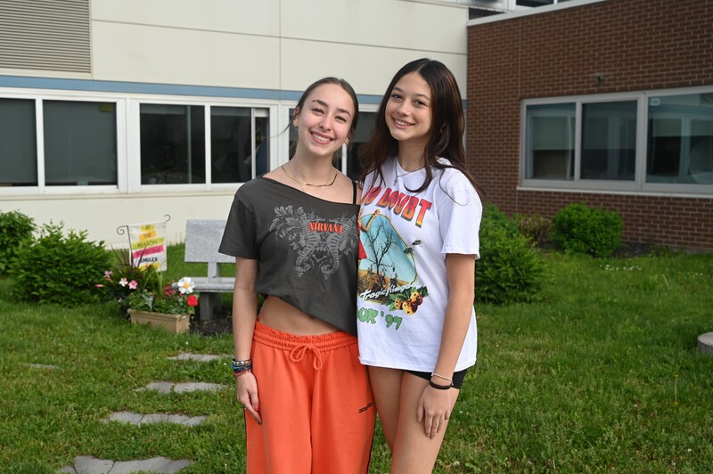 An image of two middle schoolers who were part of a group that won Outstanding Artist in performing arts for SPAC Festival of Young Artists.