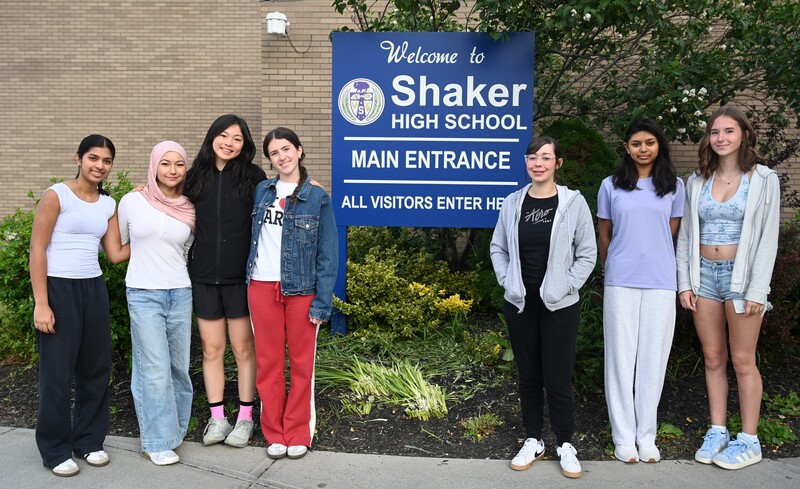 An image of seven of the Shaker High winners for SPAC's Festival of Young Artists competition.