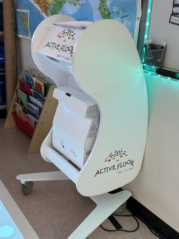 Students in fourth grade at Loudonville are using technology like the “Active Floor” to enhance their learning.
