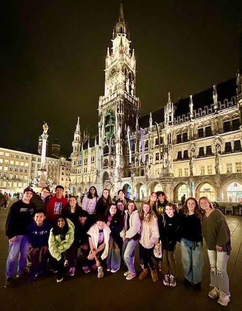 A group of exchange students take in the beautiful sites as part of an exchange trip in February.