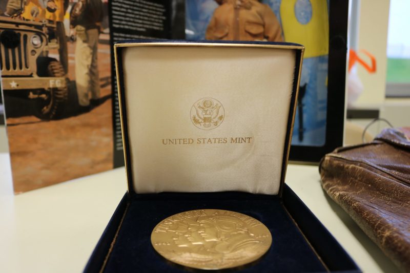 Students with Son of Tuskegee Airman