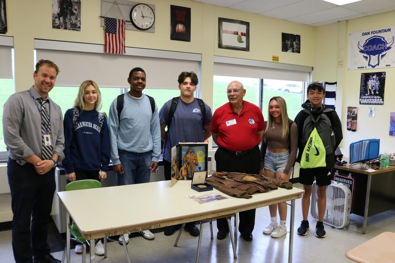 Students with Son of Tuskegee Airman