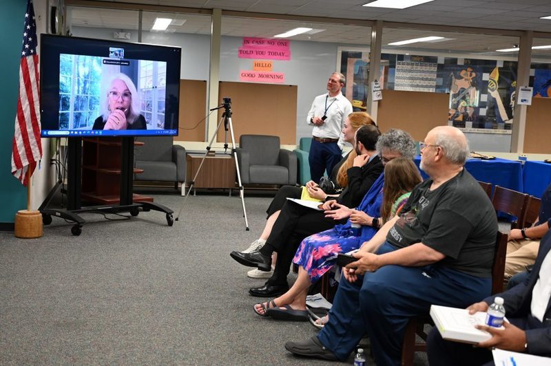 Inductee Robin Frazier Oliveira joined virtually from Seattle for the SHS Alumni Hall of Fame induction.