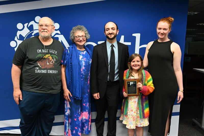 Andy Roninson and his family celebrate his induction into the SHS Alumni Hall of Fame.