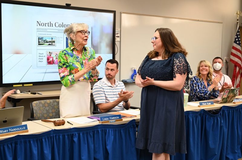 The North Colonie Board of Education honors Blue Creek nurse Kimberly Roberson for helping save a neighbor’s life.