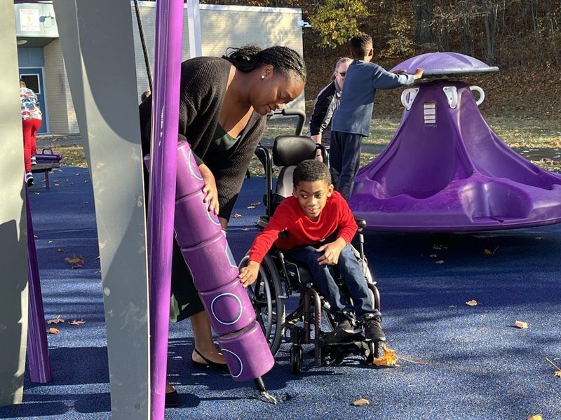 students playing in Adaptive Playground