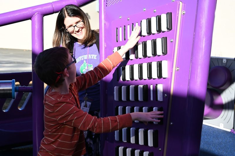 students playing in Adaptive Playground