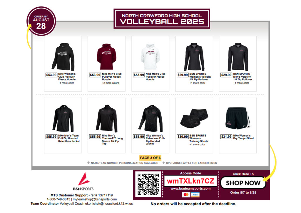 NC Volleyball Flyer