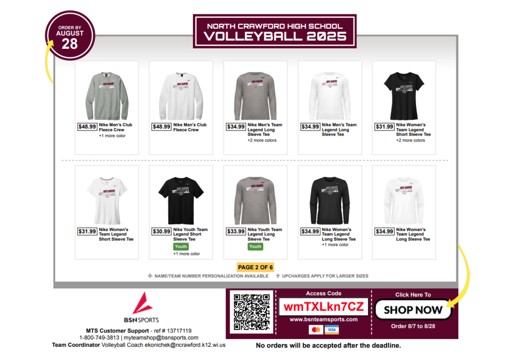 NC Volleyball Flyer