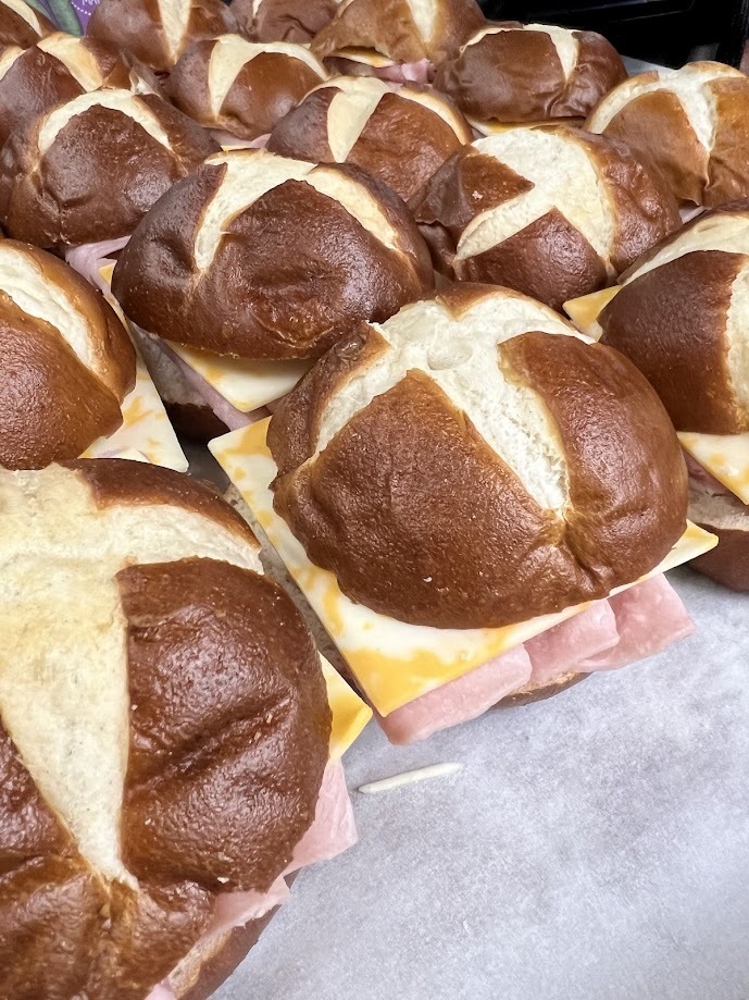 Ham & Cheese on a Pretzel Bun