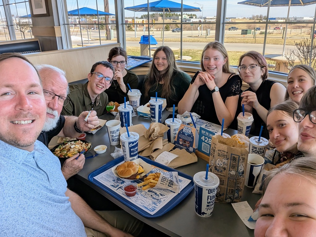 Pictured: The NCHS Forensics team. From left to right: Mr. Bankes, Mr. Ghormley, John, Kayla, Aurora, Rachel, Dmitri, Braelle, Abigail, and a bit of Dalton and Cam. 
