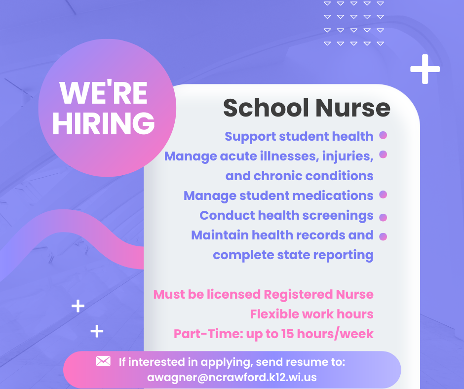 school nurse hiring flyer