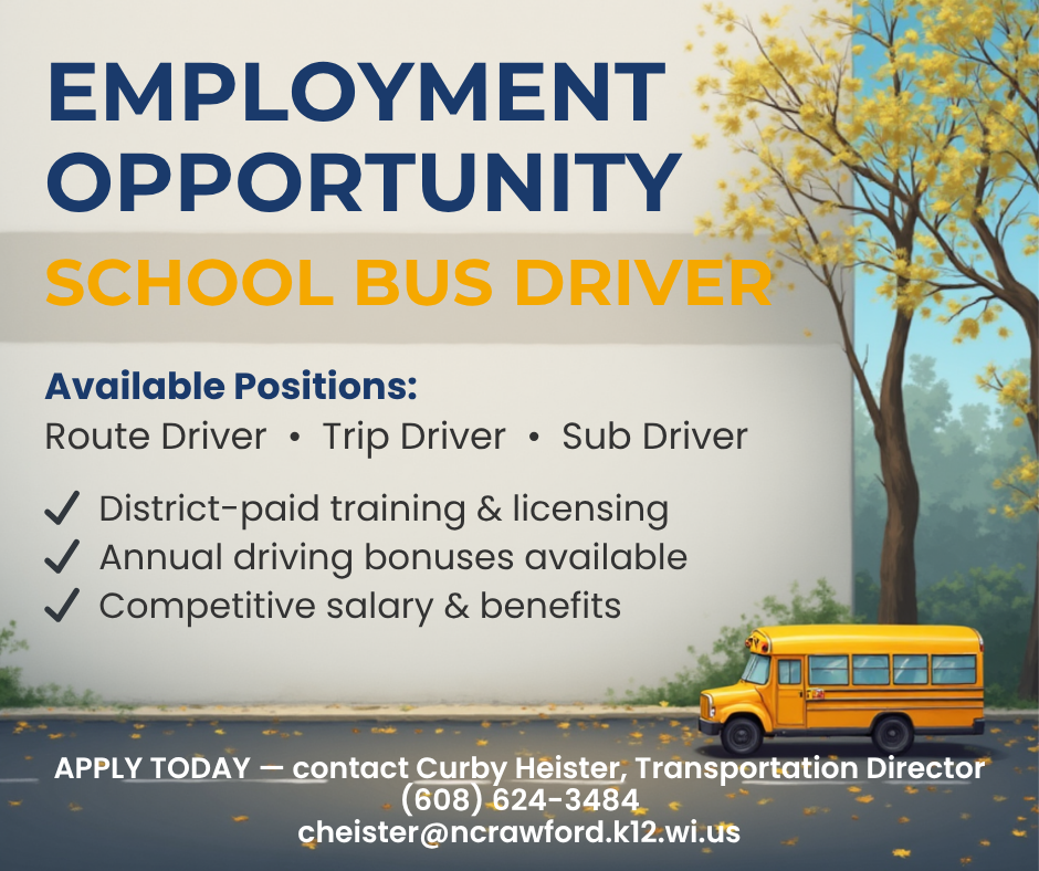 school bus driver job posting flyer