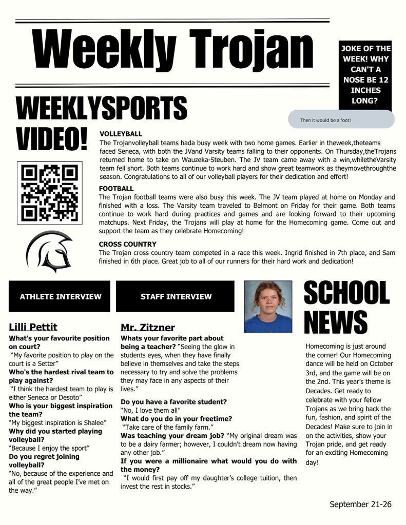 Weekly Trojan 9/29