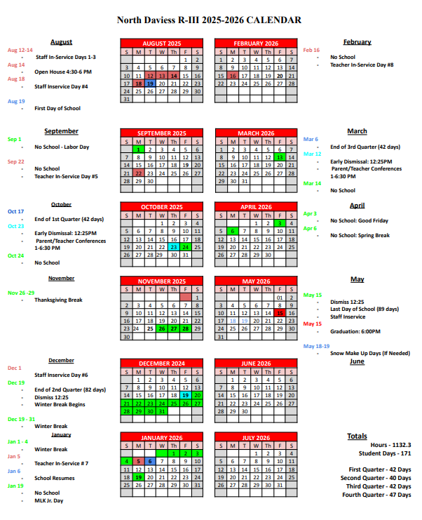 2025-26 Academic Calendar