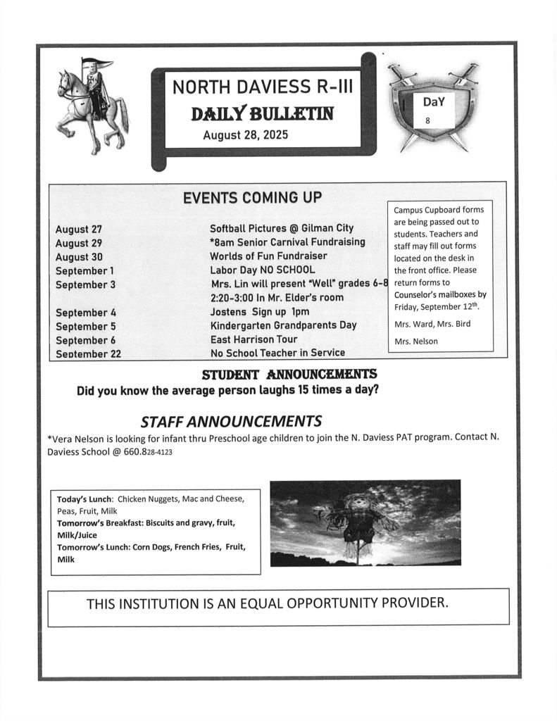 Thursday Bulletin