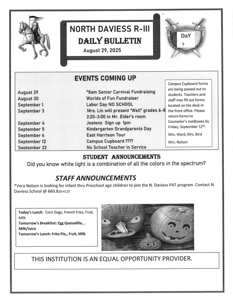 Friday bulletin