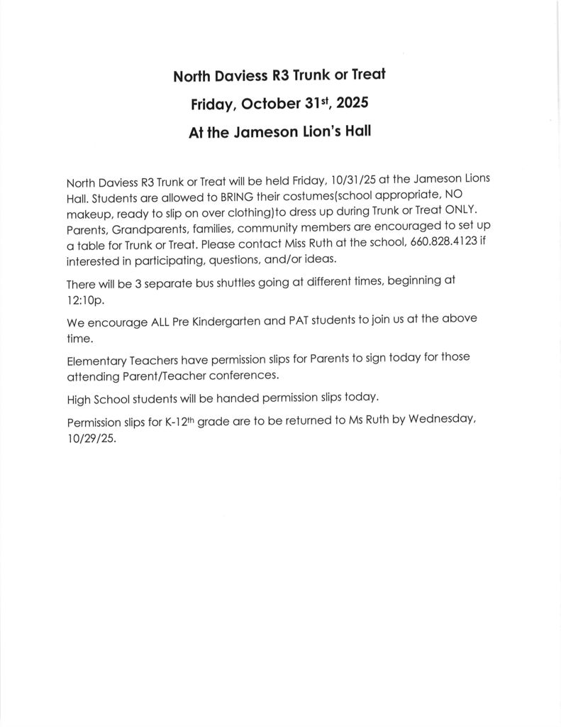 2025 NDR3 Trunk or Treat