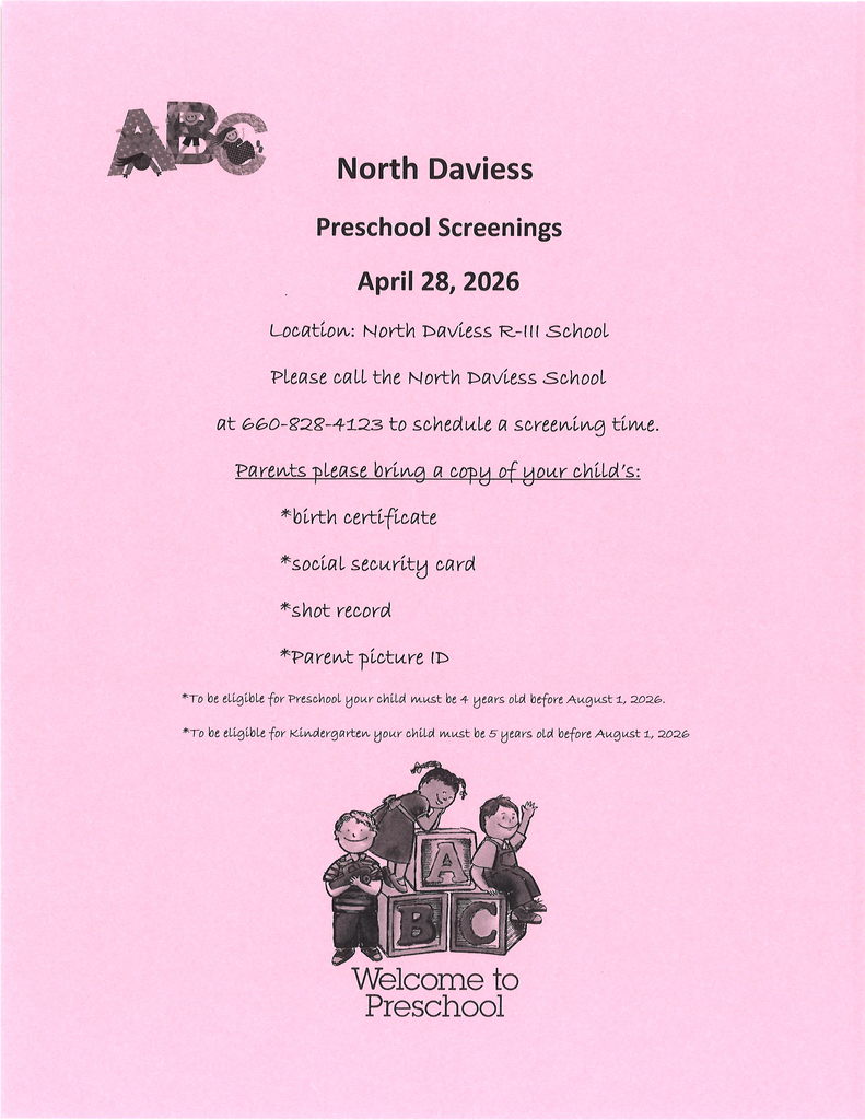 Pk & Kindergarten 26 Screening