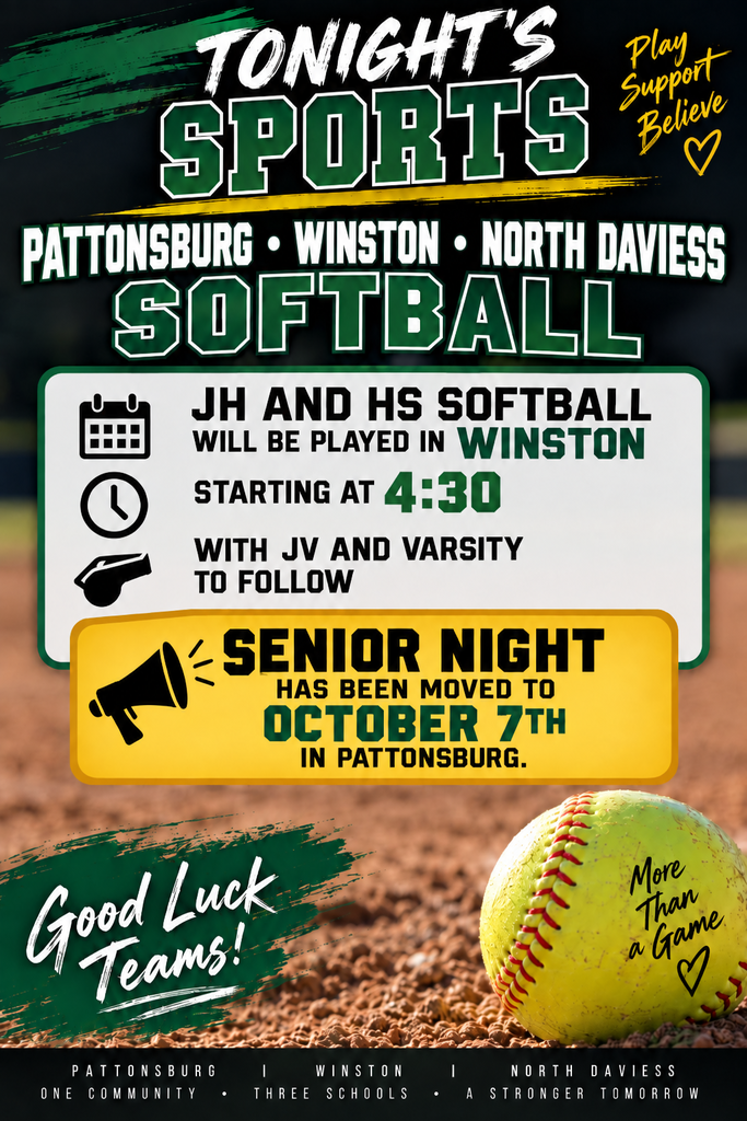 JH & Varsity Softball at Winston tonight (9/22)
