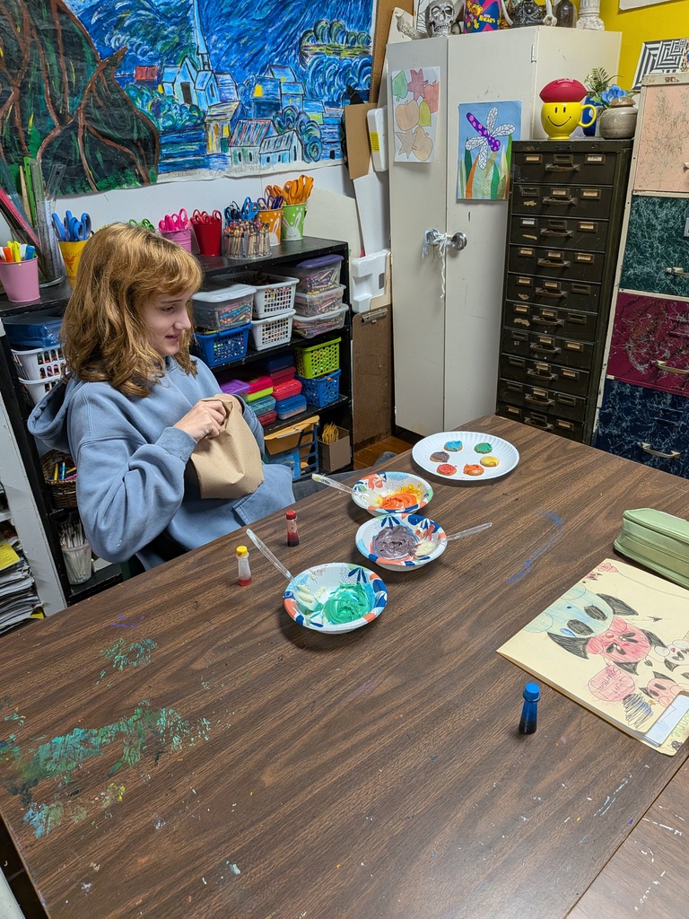 Student learning the color wheel