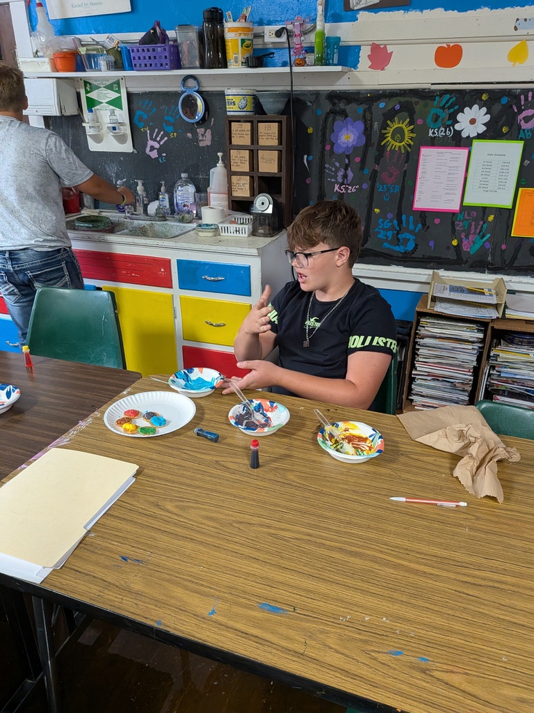 Student learning the color wheel