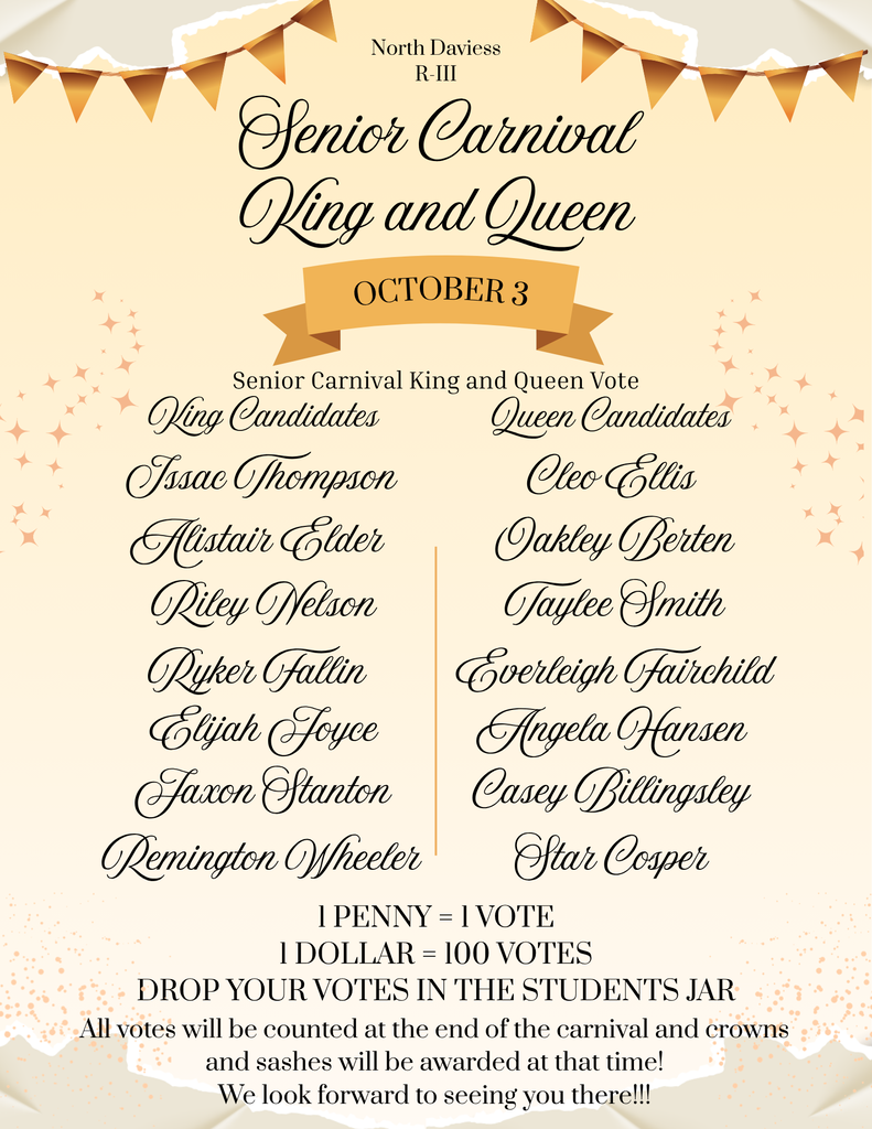 Senior Carnival King and Queen Candidates
