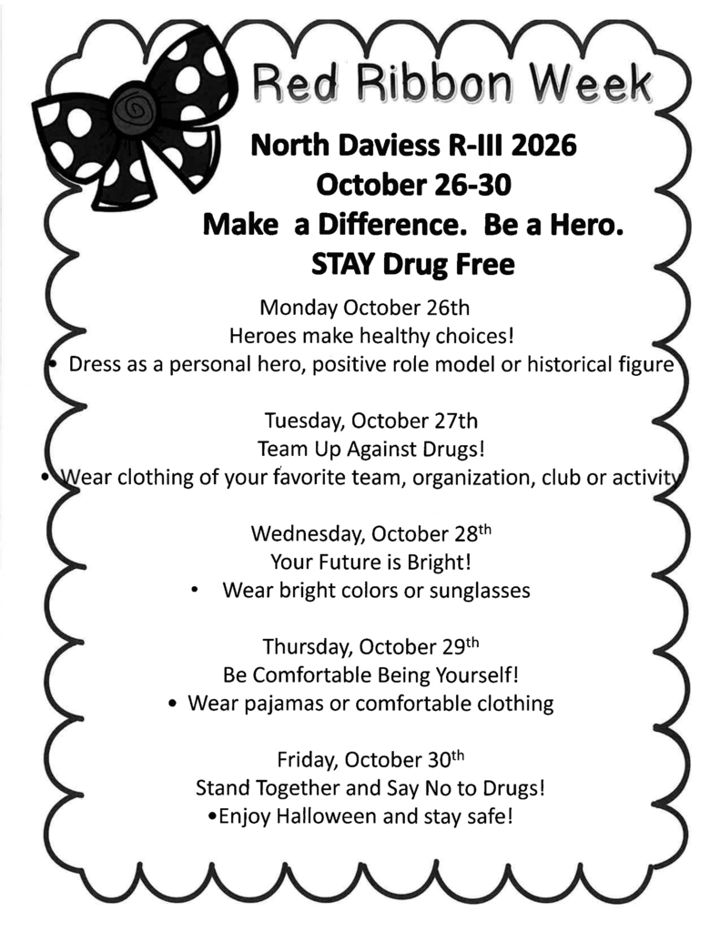 Red Ribbon Week, Oct 26-30