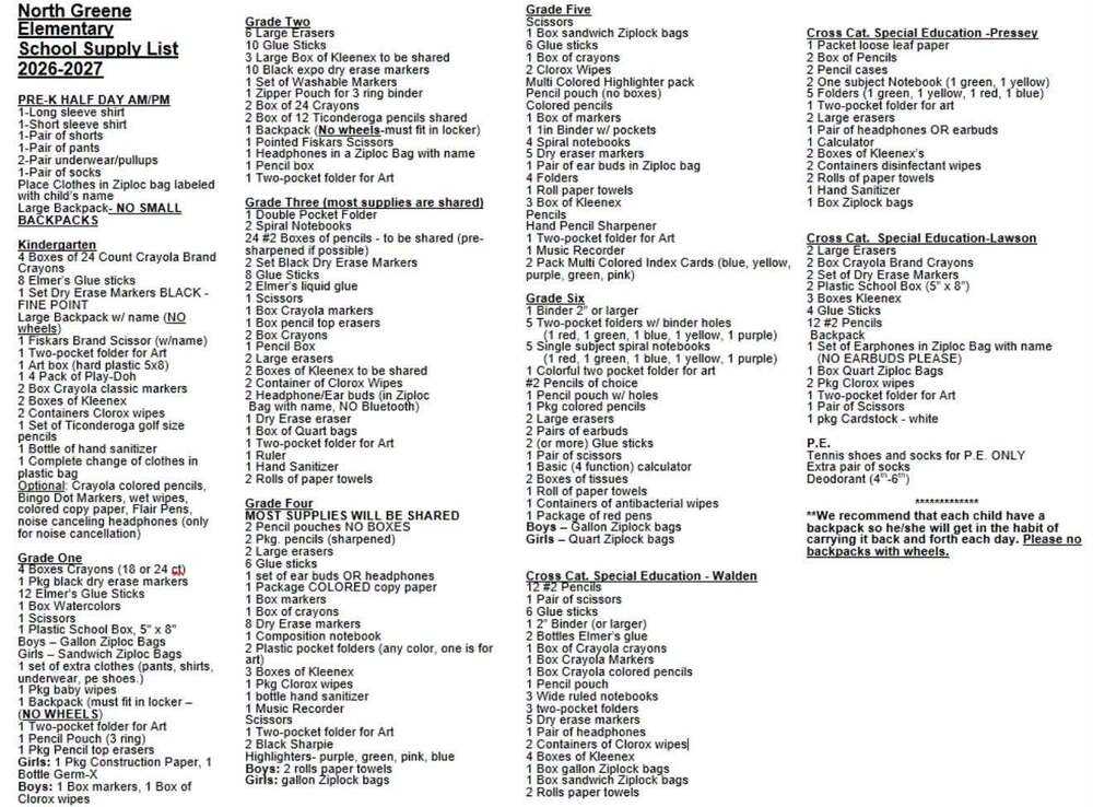 26-27 Supply List