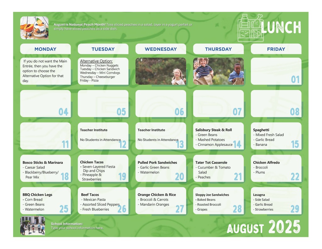lunch menu