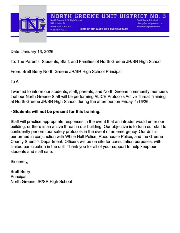 ALICE Training Notification