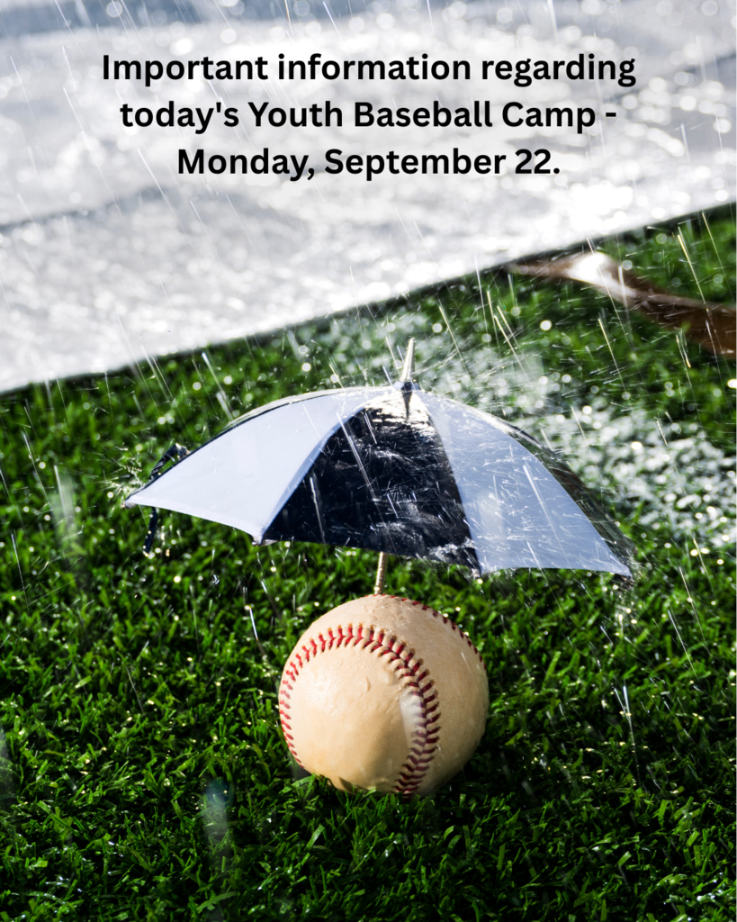 Important Information about NH Youth Baseball for Monday, September 22