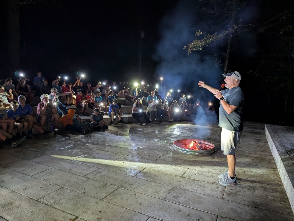 Day 1 - Campfire - Mr. Walker Entertains the Campers with a Song and Simon Says - Sept. 30, 2025