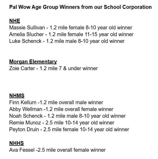 Pal Wow Glow Run Winners 