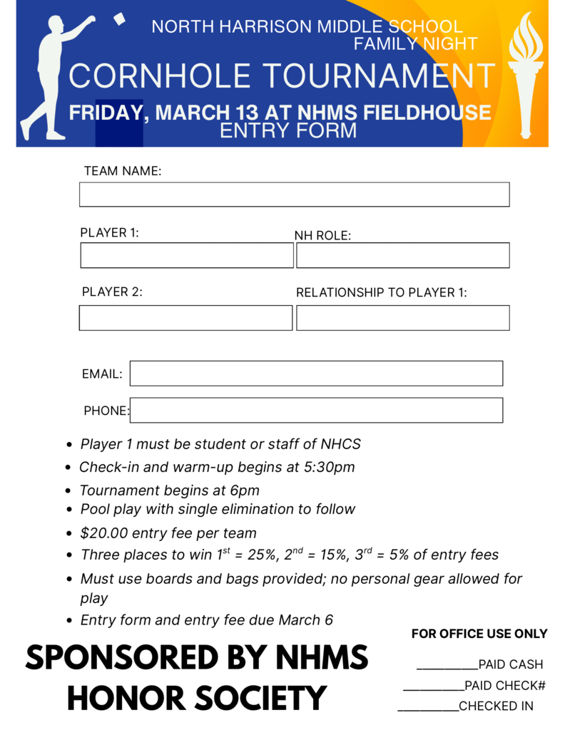 NHMS Cornhole Tournament 2026