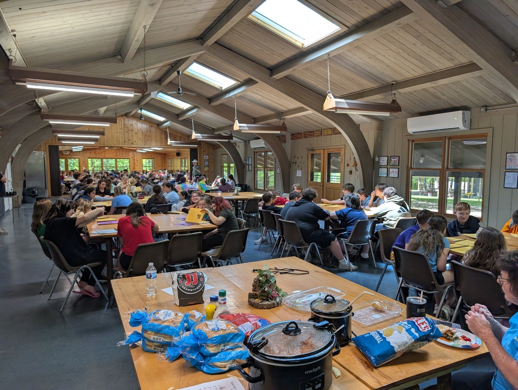 NHMS 6th Grade Campers in the Dining Hall for Table Hopper Information- Happy Hollow - May 2026