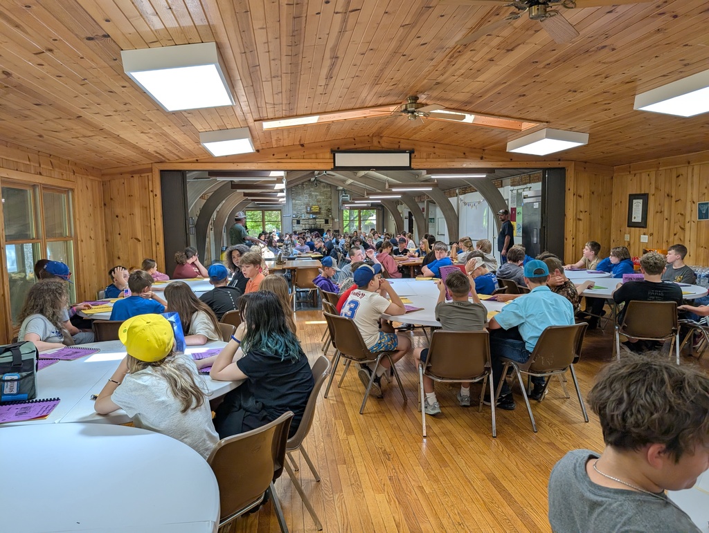 NHMS 6th Grade Campers in the Dining Hall for Table Hopper Information- Happy Hollow - May 2026