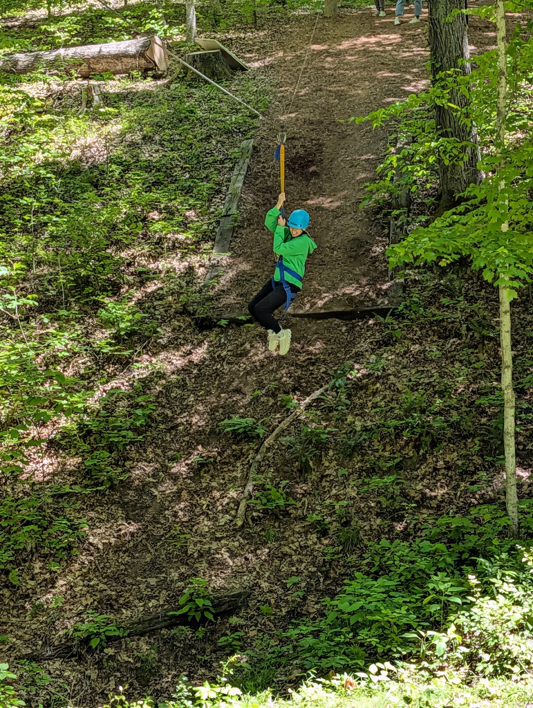 Happy Hollow Children's Camp - Mrs. Swarens on the Zapline - May 2026