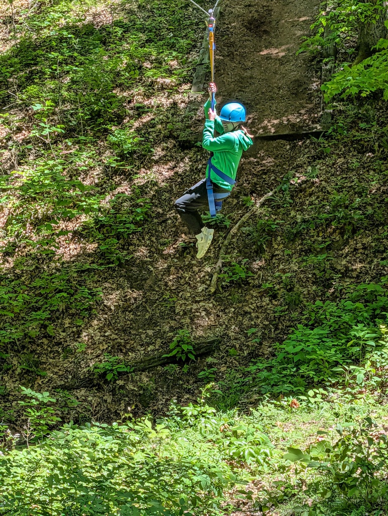 Happy Hollow Children's Camp - Mrs. Swarens on the Zapline - May 2026
